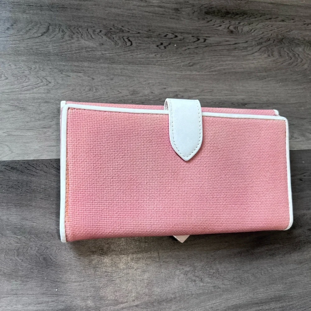 Vintage Dior Pink and White wallet with Buckle